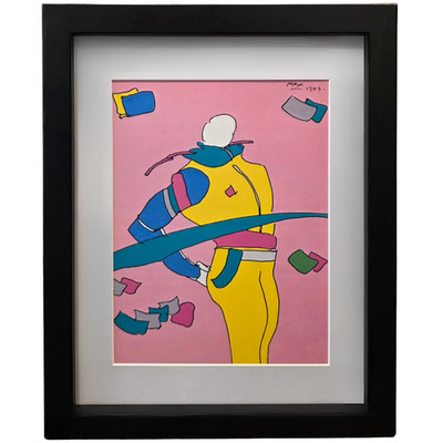 PETER MAX  Modern Dega Man  Vintage Plate Signed Modern Art Print