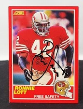 RONNIE LOTT Signed Autographed 1989 Score Football Card #215 San Francisco 49ers