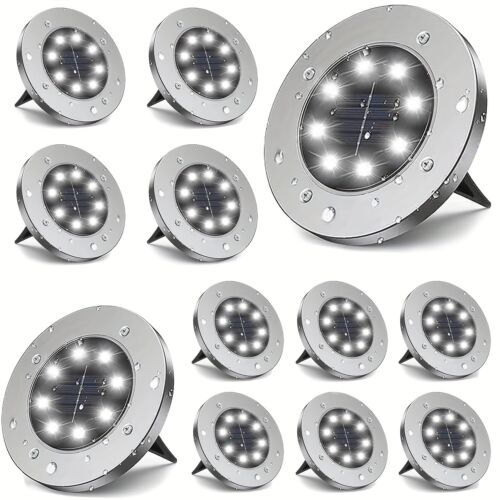 Solar Ground Lights, Portable Recessed Outdoor Garden Bright In-Ground Lights - Picture 13 of 15