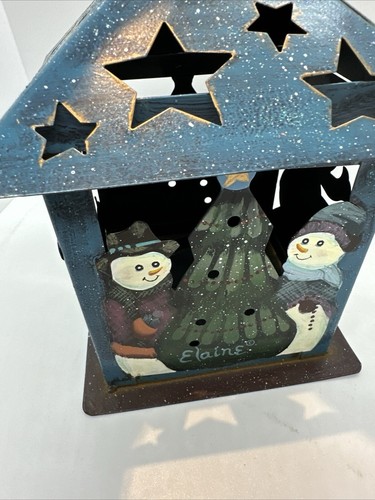 Rare Elaine Thompson Snowman Lantern Snowkins Collection Tea Light Candle - Picture 5 of 16