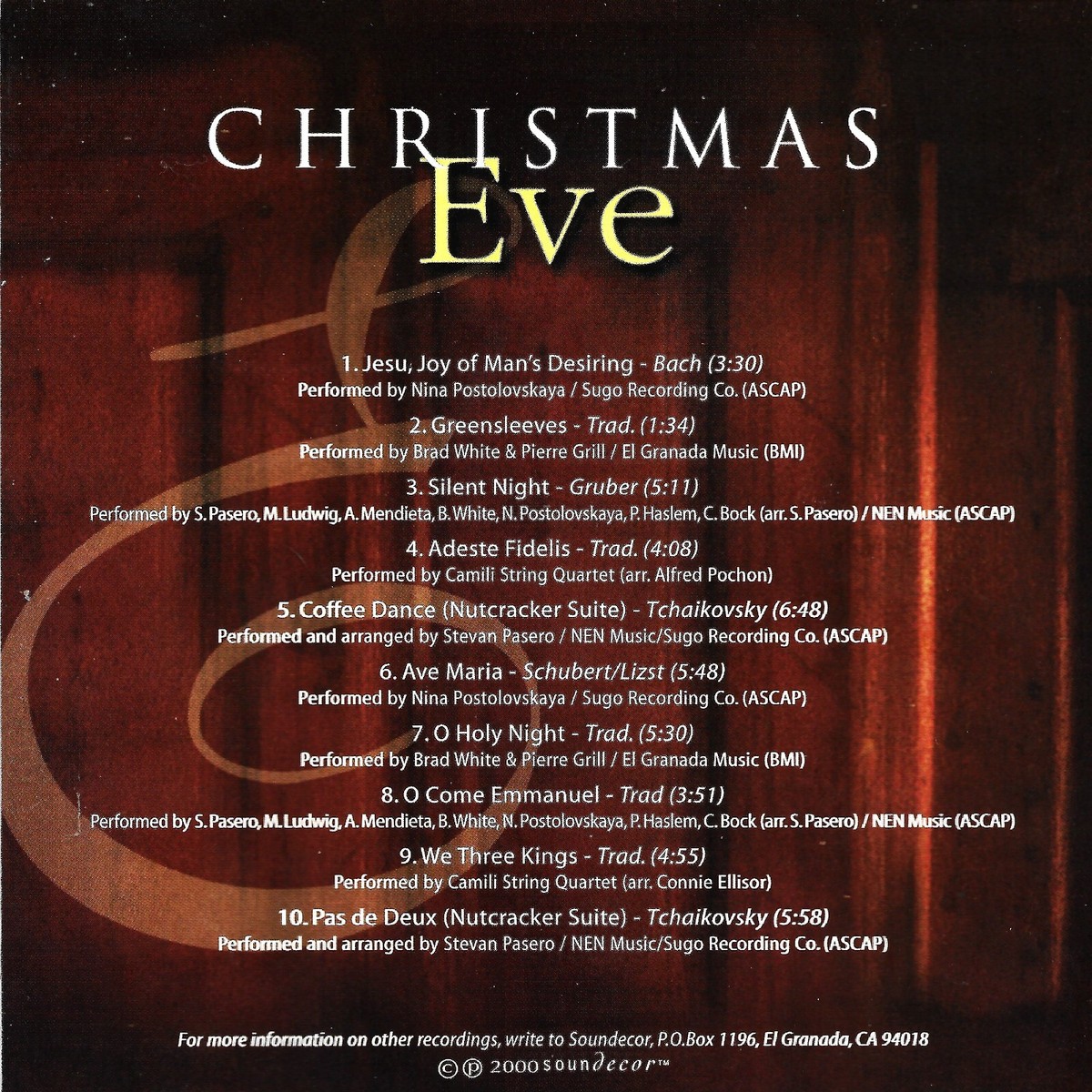 Christmas Eve, Morning, and Dinner by Various Artists (Cd 2000) [3