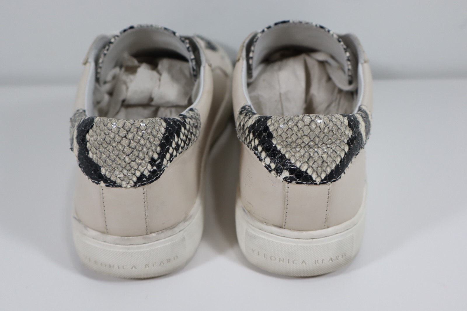 VERONICA BEARD Python Ivory Blush Leather Sneaker… - image 5