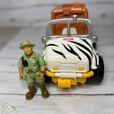 Fisher Price Adventure Jungle Zebra Truck & Safari Ranger Figure Works