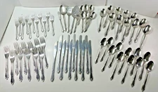 Oneida LTD MONTCLAIR Floral WM. A. ROGERS Stainless Flatware Set Service for 11+