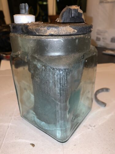 Antique Leclanche Cell Battery Glass Jar Gonda Telegraph Telephone Bell Edison - Picture 11 of 12