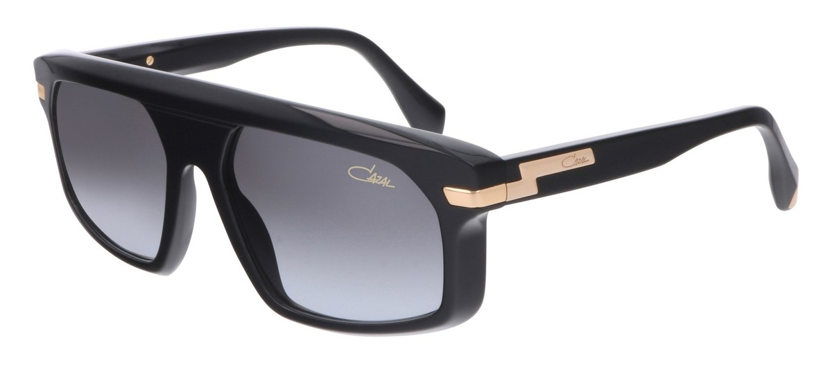 CAZAL Sunglasses 8504-001 Square Black Gold Frame Grey Lens