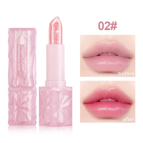 Pink Color-Changing Lip Gloss with Glitter - Moisturizing Lipstick & Lip Glaze - Picture 7 of 9
