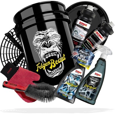Felgenreiniger Wascheimer Set Felgenbeast SONAX Grit Guard Deluxe Set 9-teilig