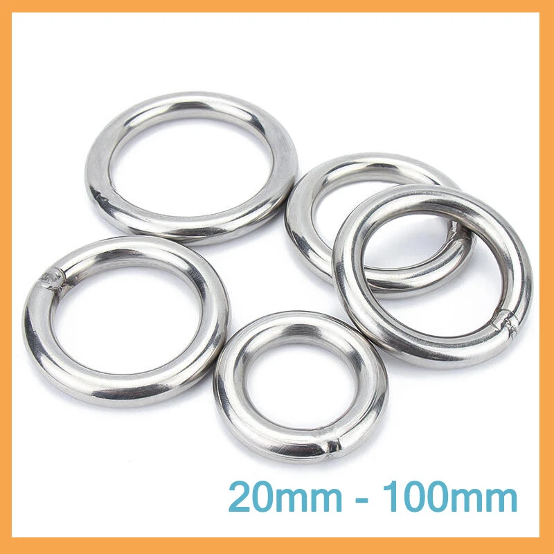 304 Stainless Steel Round Rings Heavy Duty Solid Metal O Ring Welded Smooth