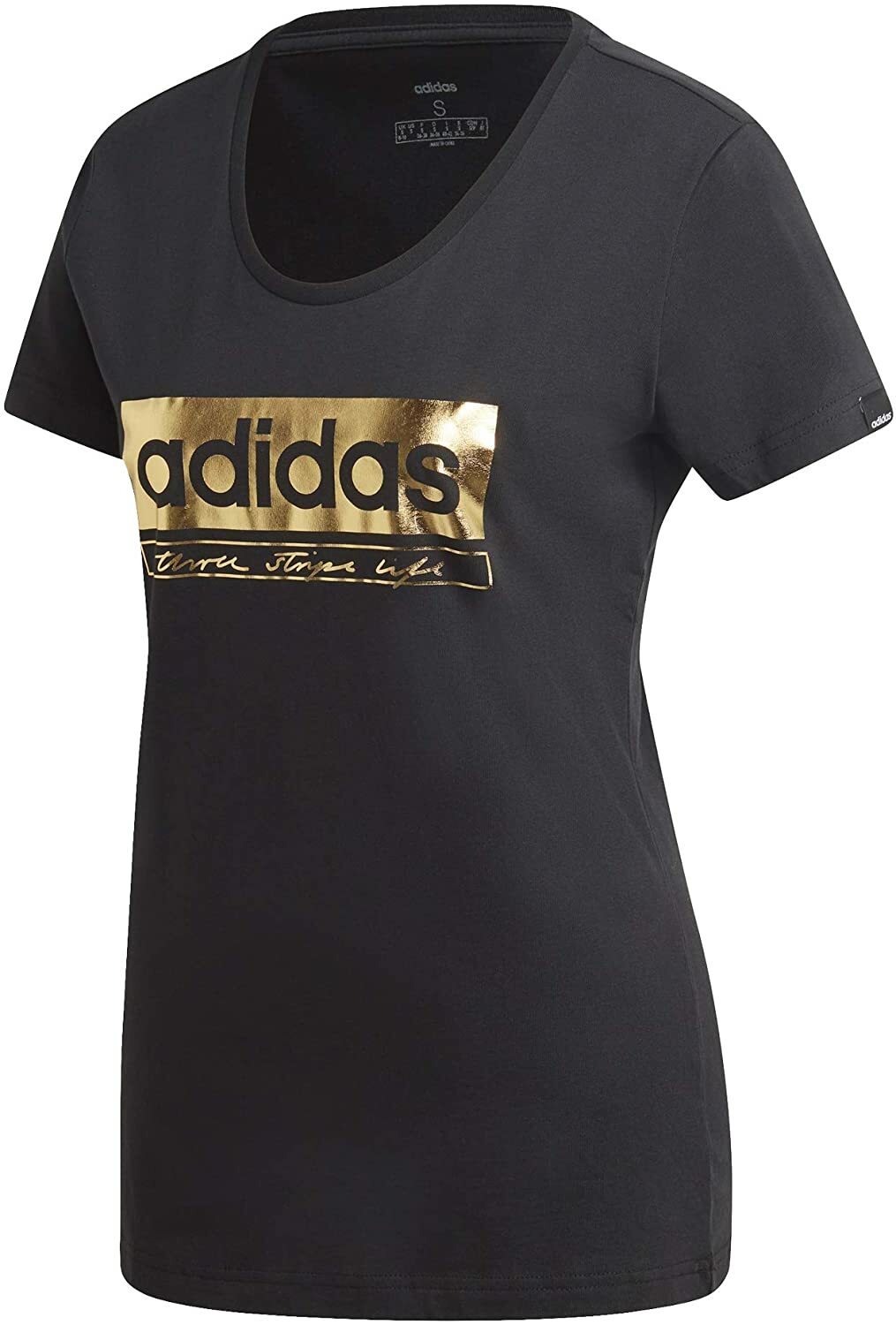 Женская футболка свободного кроя с графическим логотипом Adidas из фольги, НОВИНКА