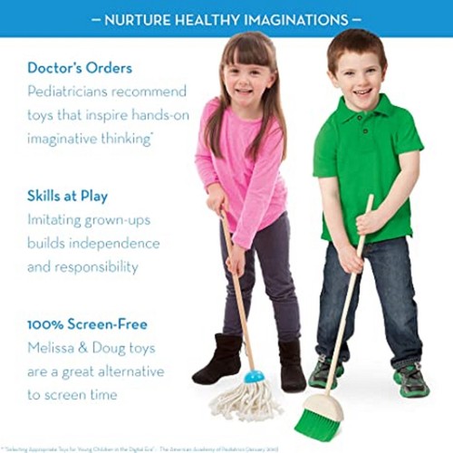 Melissa & Doug Let's Play House Dust! Sweep! Mop! 6 Piece Pretend Play Set - Picture 5 of 6