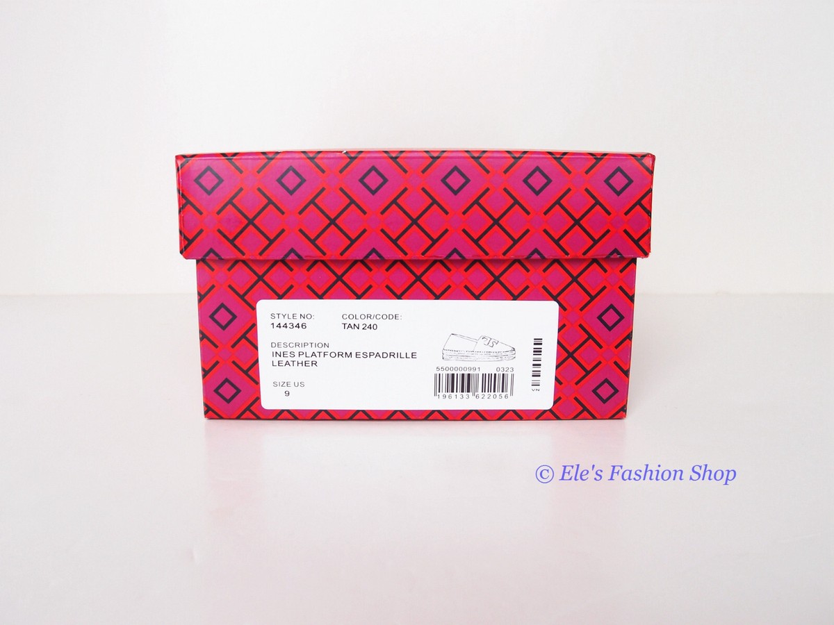 NIB Tory Burch Ines Platform Leather Espadrille TAN US 7 7.5 NIB Tory Burch Ines Platform Leather Espadrille TAN US 7 7.5