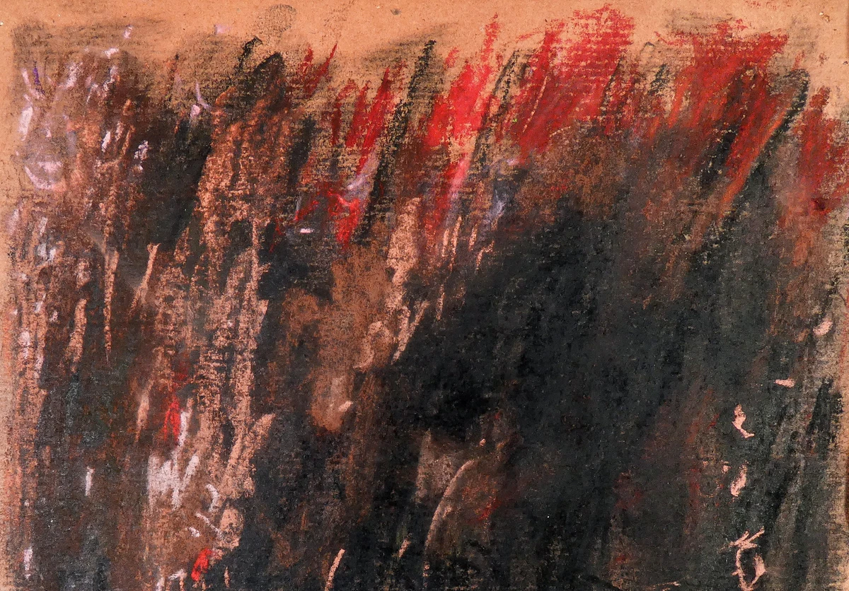 ⚜️ Cuadro Firmado Adriano Parisot Abstracto 1985 Composición Pintura Papel