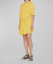 $1550 Stella McCartney Women's Yellow Falabella Chain Drape Mini Dress Size 40