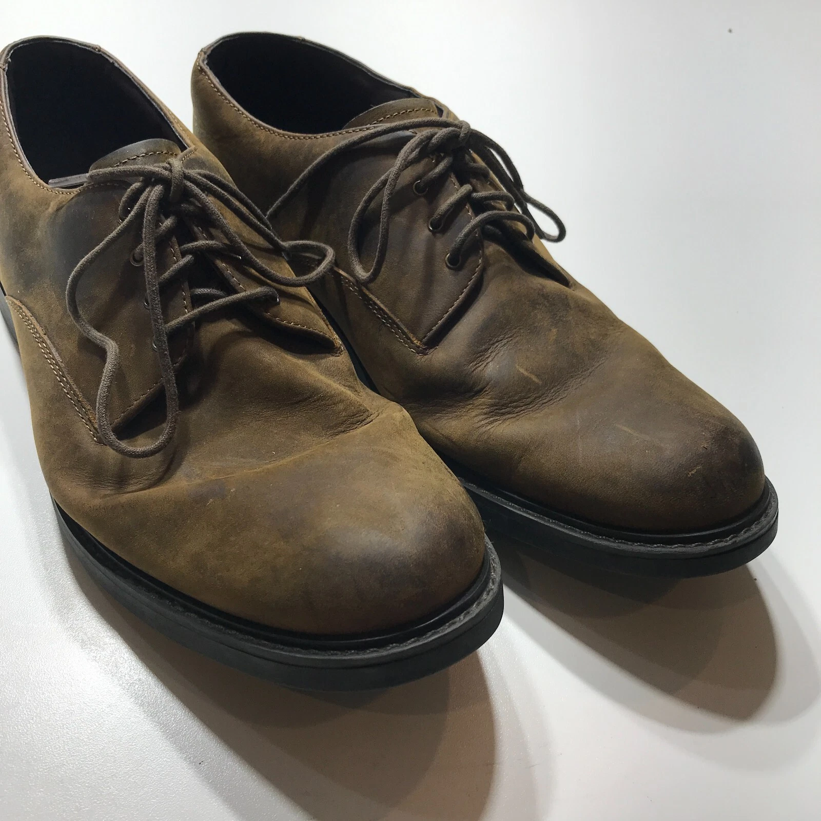 Scarpe Timberland uomo taglia 9 5M marroni vera pelle GRS stringate derby casual