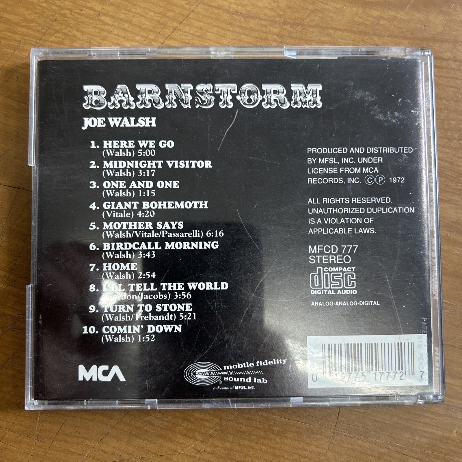 Joe Walsh Barnstorm MFSL Original Master Recording CD FREE SHIPPING