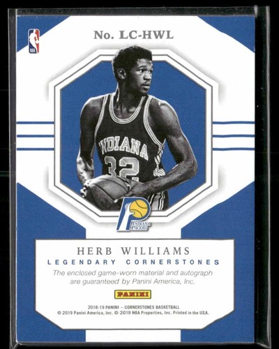 2018-19 Panini Ecksteine #LC-HWL Herb Williams legendäre Ecksteine #/129 - Bild 2 von 2