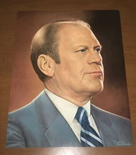 President GERALD FORD Portrait Artist Poster Sam Patrick Bowmar Publishing USA