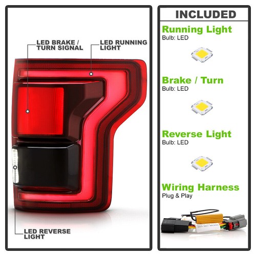 Pair LED Tail Light 2015 2016-2019 For Ford F150 (Halogen Upgrade Raptor Style) - Picture 5 of 11