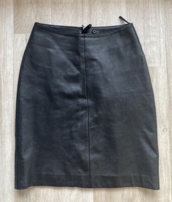 So It echt LEDER Rock Lederrock schwarz Größe 34