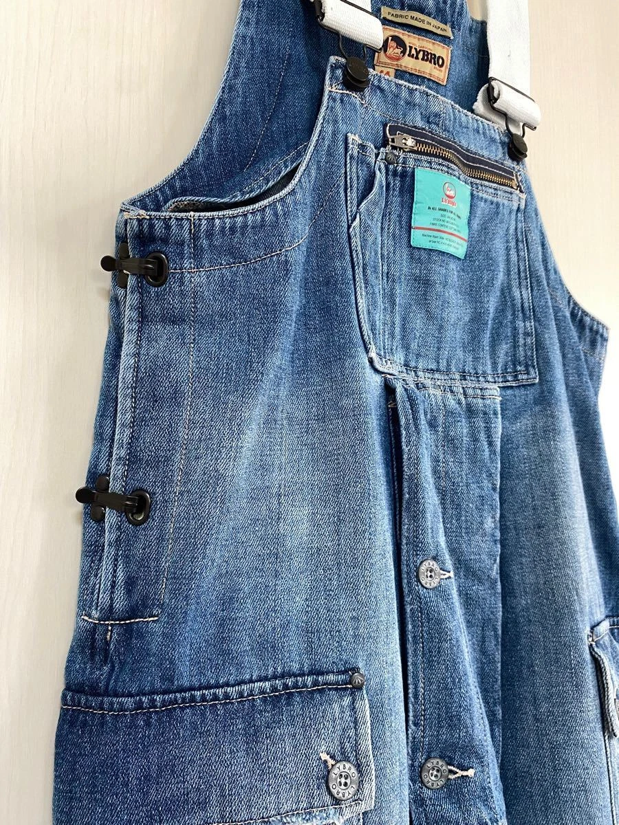 Nigel Cabourn x Lybro Naval Dungaree Overalls Blue Denim Size 44