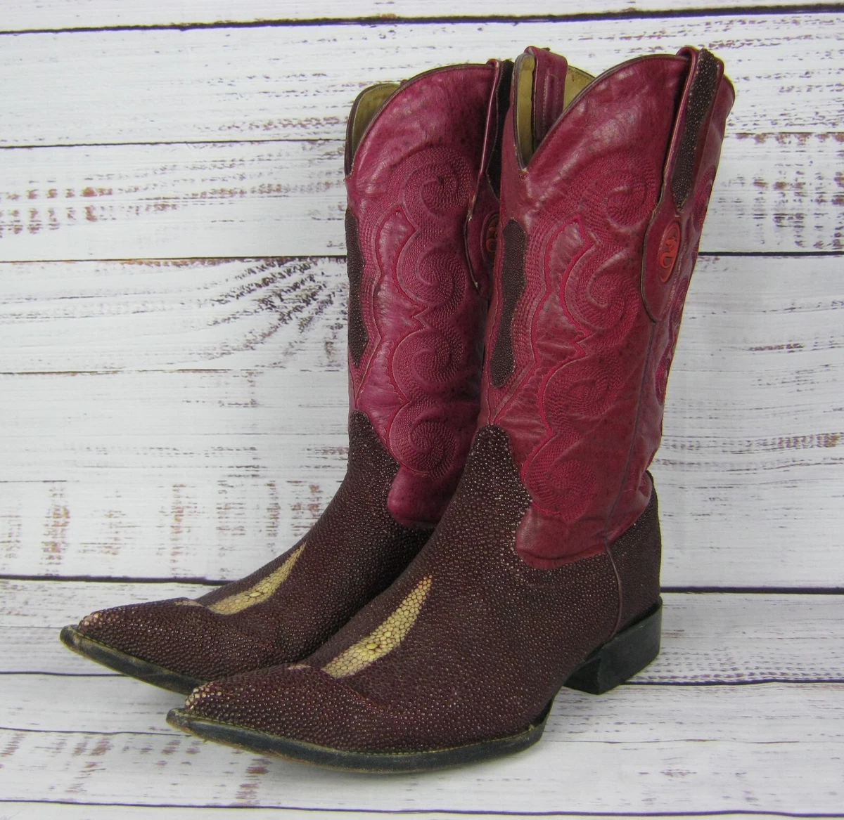 Handmade Women's Cowboy Boots, Burgundy