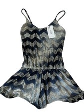 Les Tout Petits By Lois Letzt Girls Sparkle Zig Zag Chevron Romper Size 14 NWT