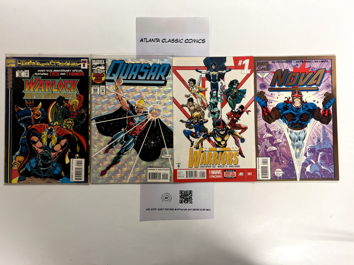 4 Marvel Comics Nova # 1 + New Warriors # 1 + Quasar # 50 + 