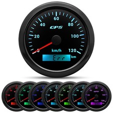 85mm Black Gps Speedometer 0-120kmh 7 Colors Led Waterproof For Boat Car Truck