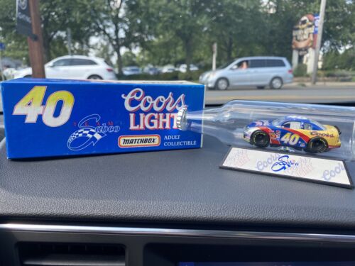 Matchbox Nascar 1997 Robby Gordon #40 Coors Monte Carlo Glass Bottle 1:64 - Picture 1 of 3