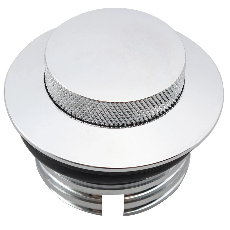 Chrome Pop Up Vented Fuel Tank Gas Cap For Harley Dyna Sportster Softail Fat Boy Foto 2 de 4
