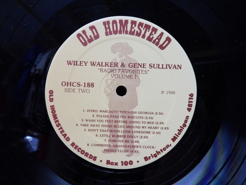 Wiley Walker Gene Sullivan Radio Favorites Volume 1 Old Homested Records - Picture 5 of 5