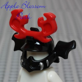 LEGO Ninjago WARRIOR HELMET Ninja Army Minifig Black Chin Guard Red Horns 70503