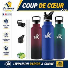 Gourde Isotherme 1L Acier Inoxydable Anti Fuite Sport Randonnée Bleu Roi
