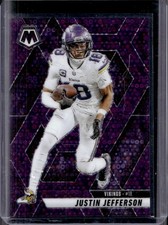 2025 Panini Mosaic Justin Jefferson No Huddle Purple Prizm #/50 Vikings