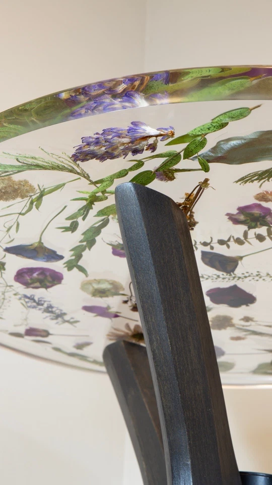 Epoxy Coffee Table With Natural Flowers - Image 3 of 4