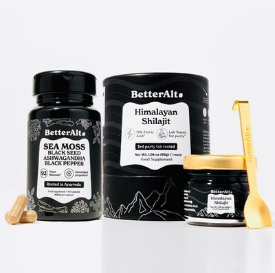 BetterAlt Ultimate Energy Duo|Pure Himalayan Shilajit Resin-pure Irish Sea Moss