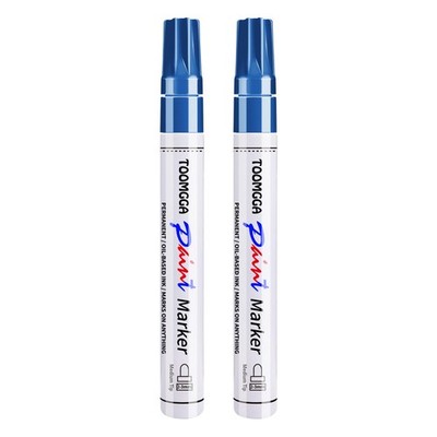 Blue Paint Markers Permanent Oil Based Paint Pens 2 Pack
