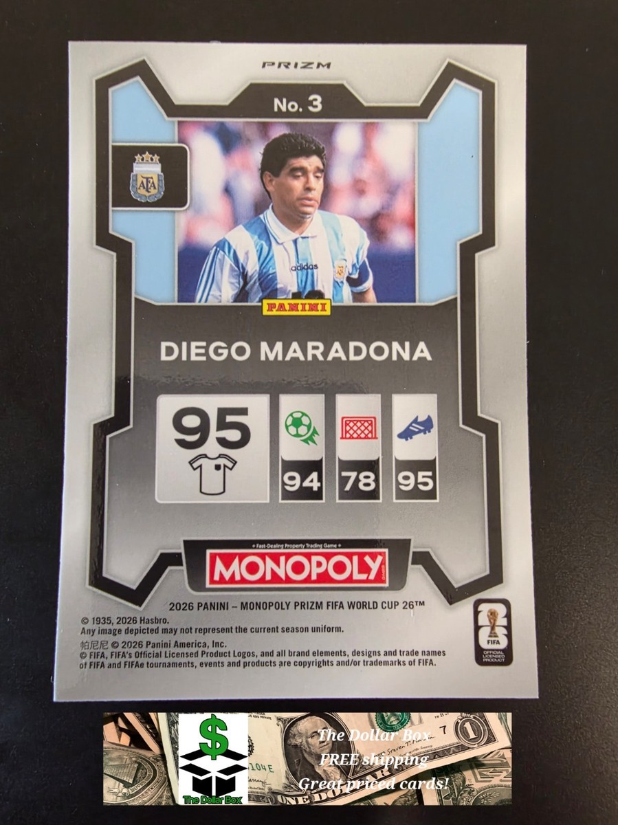 2026 Panini Prizm Monopoly FIFA World Cup Diego Maradona SILVER