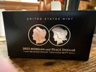 2023-S Reverse Proof $1 Morgan and Peace Silver Dollar 2pc Set Box , with OGP