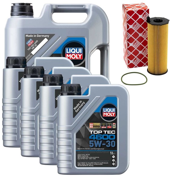 MotoröL Set 4600 5W-30 Liqui Moly 9 Liter + ÖLfilter FüR Audi A6 Q7 VW Phaeton-image