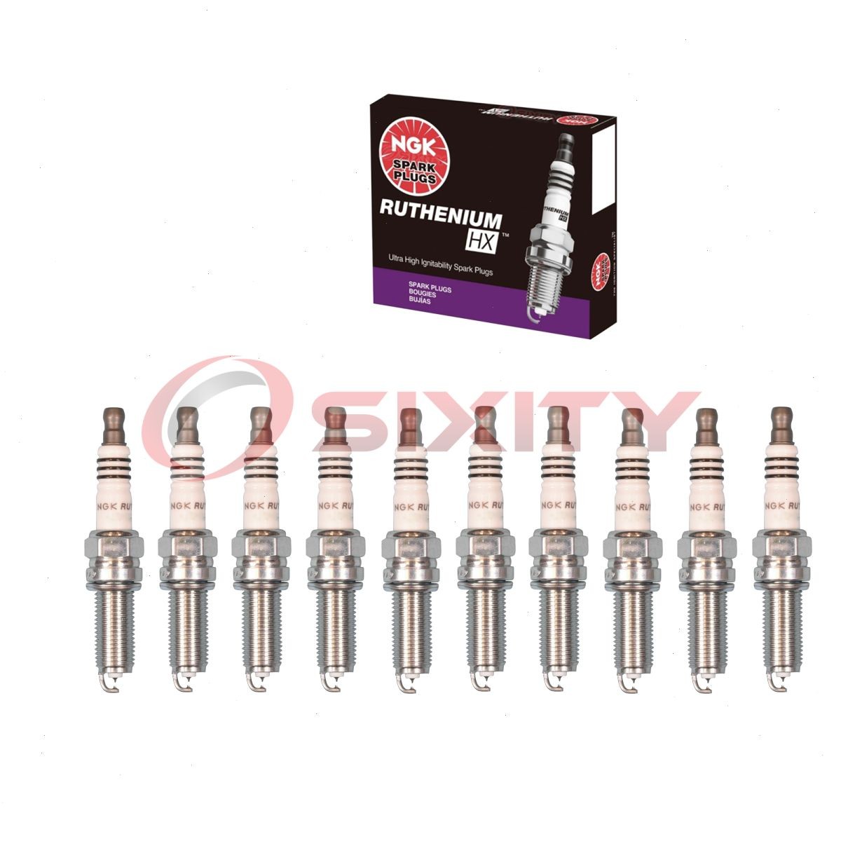 10 pc NGK 97292 LKAR6AHX Ruthenium HX Spark Plugs for Ignition Wire qo