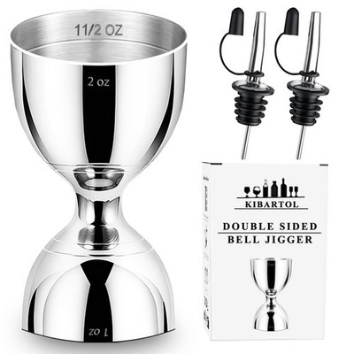 Jigger for Bartending, 2 oz 1 oz Bartender Jigger Stainless Steel, Double Coc...
