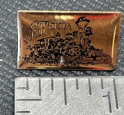 Vintage 1989 Tekoa Washington Centennial Train Eisenbahn Anstecknadel 1889-1989