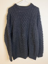 LL Bean Vintage Cable Fisherman Sweater 100 Wool Made In Ireland Men s Large