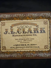 VINTAGE 1979 J.L.CLARK MANUFACTURING CO ROCKFORD 75TH ANNIVERSARY  METAL TRAY
