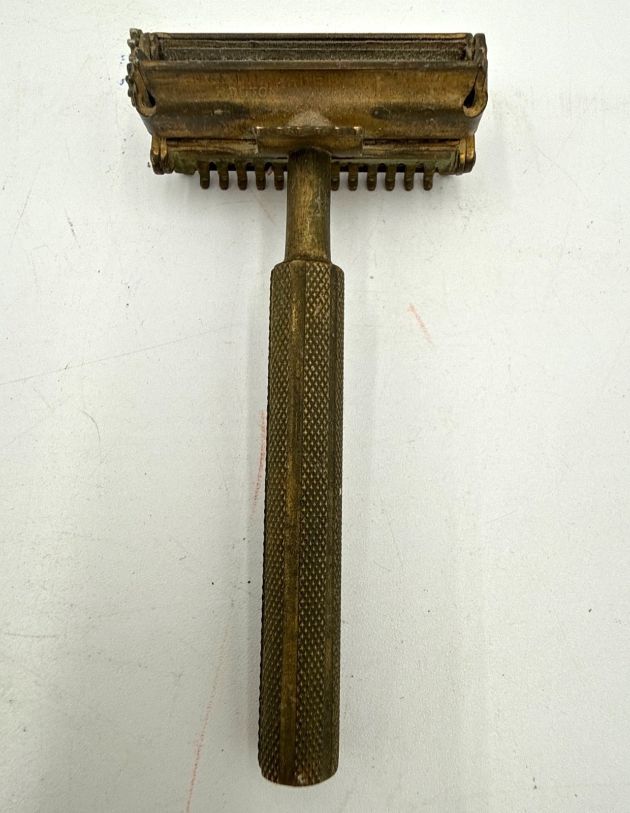 Metal Handle Open Comb Shaving Tool Antique Grooming