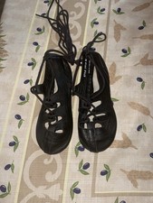 Irish Dance Soft Shoes Ghillies Black Leather Black soles - kids size 6