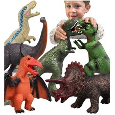 Dinosaur Toys Set for Kids 3-5, 6 Pcs Jumbo Figures