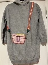 MARC JACOBS Girls Grey Logo Hooded Dress With Built In Cross Body Size 12+ (156)